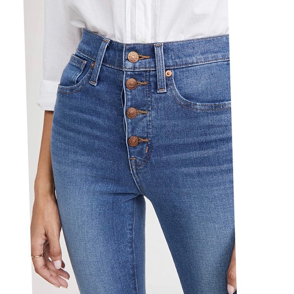 NWT Madewell High Waist skinny jeans - Button Fly Premium Denim 25 - Picture 2 of 13